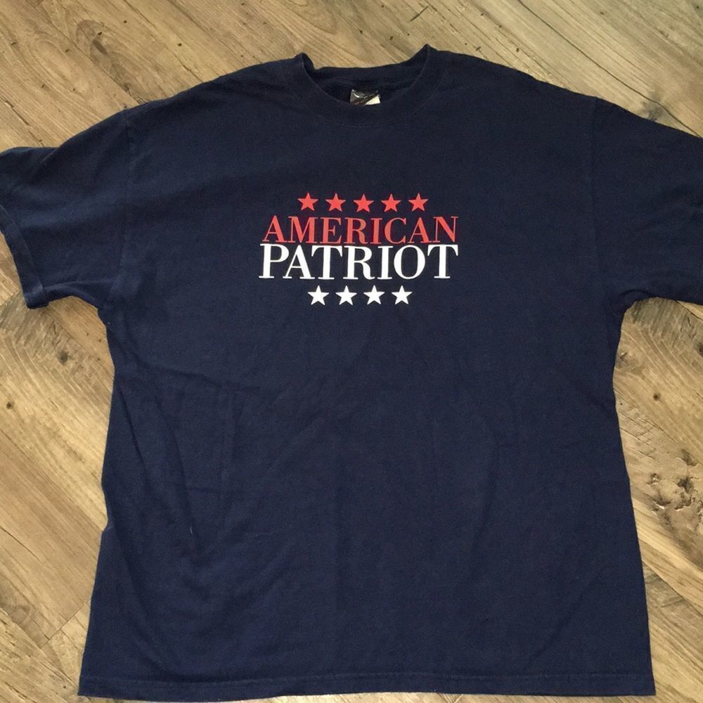 American Patriot Blue SS Hanes Cotton t shirt XL